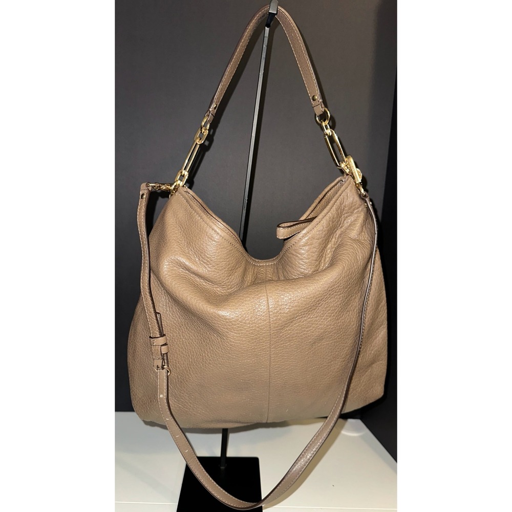 Coach Hobo Bag Womens Large Taupe Pebble Leather Crossbody 27858 - Picture 11 of 16